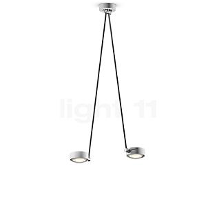 Occhio Sento Soffitto Due 100 Up E Plafondlamp LED 2-lichts kop wit glimmend/body chroom glimmend/plafondkapje wit glimmend - 3.000 K - Occhio Air