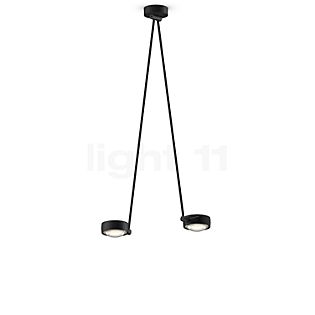 Occhio Sento Soffitto Due 100 Up E Plafondlamp LED 2-lichts kop zwart mat/body zwart mat/plafondkapje zwart mat - 2.700 K - Occhio Air