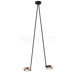 Occhio Sento Soffitto Due 125 Up E Plafondlamp LED 2-lichts kop goud mat/body zwart mat/plafondkapje zwart mat - 3.000 K - Occhio Air