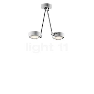 Occhio Sento Soffitto Due 30 Up E Plafondlamp LED 2-lichts kop wit glimmend/body chroom glimmend/plafondkapje wit glimmend - 3.000 K - Occhio Air