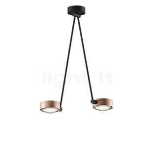 Occhio Sento Soffitto Due 60 Up E Plafondlamp LED 2-lichts kop goud mat/body zwart mat/plafondkapje zwart mat - 3.000 K - Occhio Air