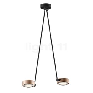 Occhio Sento Soffitto Due 80 Up E Plafondlamp LED 2-lichts kop goud mat/body zwart mat/plafondkapje zwart mat - 2.700 K - Occhio Air