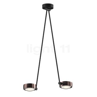 Occhio Sento Soffitto Due 80 Up E Plafondlamp LED 2-lichts kop phantom/body zwart mat/plafondkapje zwart mat - 2.700 K - Occhio Air