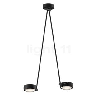 Occhio Sento Soffitto Due 80 Up E Plafondlamp LED 2-lichts kop zwart mat/body zwart mat/plafondkapje zwart mat - 2.700 K - Occhio Air