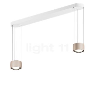 Occhio Sento Sospeso Due Fix D Hanglamp LED 2-lichts kop goud mat/plafondkapje wit mat - 3.000 K - Occhio Air