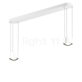 Occhio Sento Sospeso Due Fix E Hanglamp LED 2-lichts kop wit glimmend/plafondkapje wit mat - 3.000 K - Occhio Air