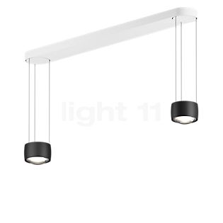 Occhio Sento Sospeso Due Fix E Hanglamp LED 2-lichts kop zwart mat/plafondkapje wit mat - 2.700 K - Occhio Air