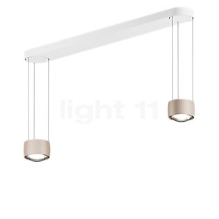 Occhio Sento Sospeso Due Var E Hanglamp LED 2-lichts kop goud mat/plafondkapje wit mat - 3.000 K - Occhio Air