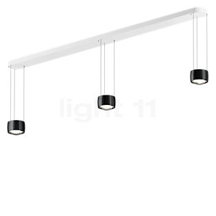 Occhio Sento Sospeso Tre Fix D Hanglamp LED 3-lichts kop black phantom/plafondkapje wit mat - 3.000 K - Occhio Air