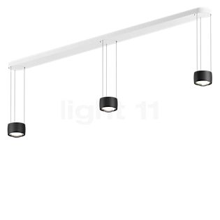 Occhio Sento Sospeso Tre Fix D Hanglamp LED 3-lichts kop zwart mat/plafondkapje wit mat - 3.000 K - Occhio Air