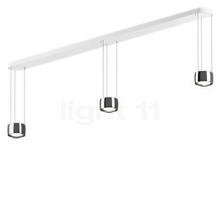 Occhio Sento Sospeso Tre Fix D Pendant Light LED 3 lamps head chrome glossy/ceiling rose white matt - 2,700 K - Occhio Air