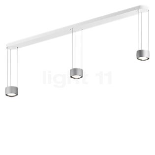 Occhio Sento Sospeso Tre Fix E Hanglamp LED 3-lichts kop chroom mat/plafondkapje wit mat - 2.700 K - Occhio Air