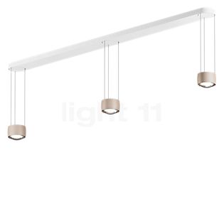 Occhio Sento Sospeso Tre Fix E Hanglamp LED 3-lichts kop goud mat/plafondkapje wit mat - 2.700 K - Occhio Air