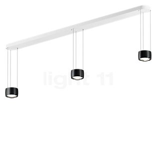 Occhio Sento Sospeso Tre Fix E, lámpara de suspensión LED 3 focos cabeza black phantom/florón blanco mate - 2.700 K - Occhio Air