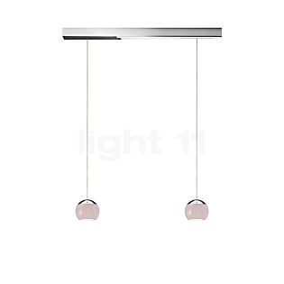 Oligo Balino Hanglamp 2-lichts LED - onzichtbaar in hoogte verstelbaar plafondkapje chroom - hoofd chroom glanzend/diamantgrijs glanzend