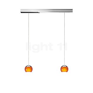 Oligo Balino Hanglamp 2-lichts LED - onzichtbaar in hoogte verstelbaar plafondkapje chroom - hoofd chroom glanzend/oranje glanzend