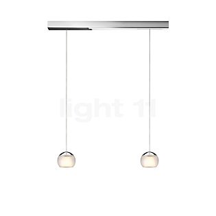 Oligo Balino Pendant Light 2 lamps LED - invisibly height adjustable lamp canopy chrome - head chrome glossy/calendered