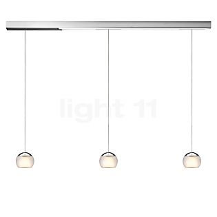 Oligo Balino Pendant Light 3 lamps LED - invisibly height adjustable ceiling rose chrome - head calendered