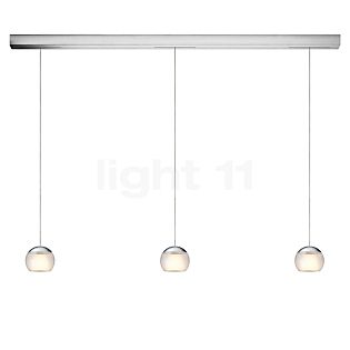 Oligo Balino Pendant Light 3 lamps LED - invisibly height adjustable lamp canopy aluminium brushed - head chrome matt/calendered