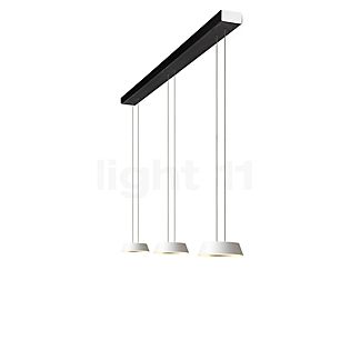 Oligo Glance Lampada a sospensione LED 3 fuochi - regolabile in altezza in modo invisibile rosone bianco - copertura nero - testa bianco