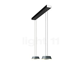 Oligo Glance Pendant Light LED 2 lamps - invisibly height adjustable Lamp Canopy white - cover black - head grey