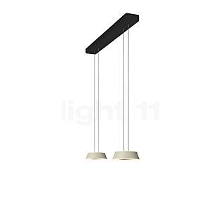 Oligo Glance Pendelleuchte LED 2-flammig - unsichtbar höhenverstellbar Baldachin schwarz matt - Abdeckung schwarz matt - Kopf cashmere matt