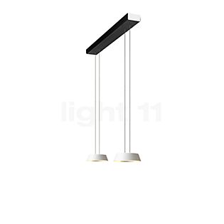 Oligo Glance Suspension LED 2 foyers - réglage en hauteur invisible cache-piton blanc - opercule noir - tête blanc