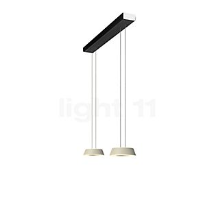 Oligo Glance, lámpara de suspensión LED 2 focos - altura ajustable de forma invisible florón blanco - cubierta negro - cabezal beis