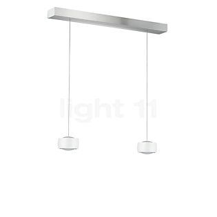 Oligo Grace Hanglamp LED 2-lichts - onzichtbaar in hoogte verstelbaar plafondkapje wit - afdekkap aluminium - hoofd wit