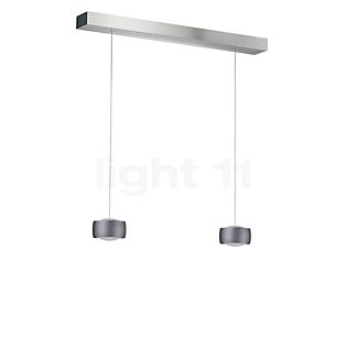 Oligo Grace Hanglamp LED 2-lichts - onzichtbaar in hoogte verstelbaar plafondkapje zwart - afdekkap aluminium - hoofd grijs