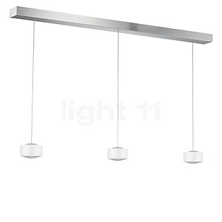 Oligo Grace Hanglamp LED 3-lichts - onzichtbaar in hoogte verstelbaar plafondkapje wit - afdekkap aluminium - hoofd wit