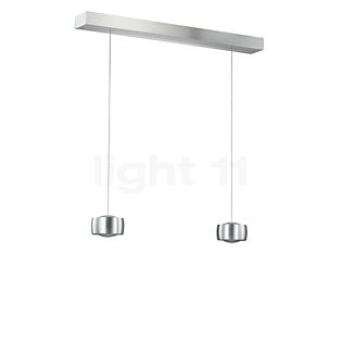 Oligo Grace Pendant Light LED 2 lamps - invisibly height adjustable Lamp Canopy white - cover aluminium - head aluminium