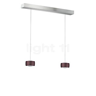 Oligo Grace Pendant Light LED 2 lamps - invisibly height adjustable Lamp Canopy white - cover aluminium - head espresso