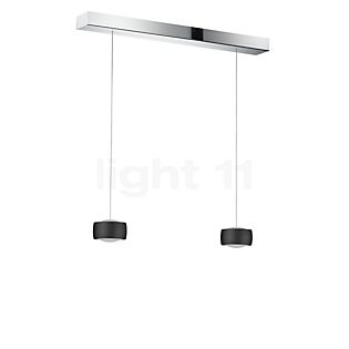 Oligo Grace Pendant Light LED 2 lamps - invisibly height adjustable Lamp Canopy white - cover chrome - head black