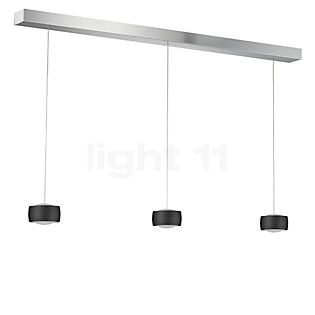 Oligo Grace Pendant Light LED 3 lamps - invisibly height adjustable Lamp Canopy white - cover aluminium - head black