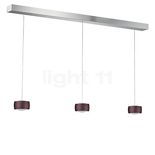 Oligo Grace Pendant Light LED 3 lamps - invisibly height adjustable Lamp Canopy white - cover aluminium - head espresso