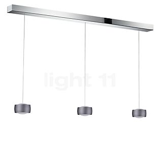 Oligo Grace Pendant Light LED 3 lamps - invisibly height adjustable Lamp Canopy white - cover chrome - head grey