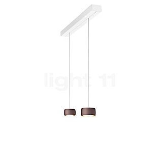 Oligo Grace Pendel LED 2-flammer - usynlig højdejusterbar loftsrosette hvid - cover hvid - hoved brun