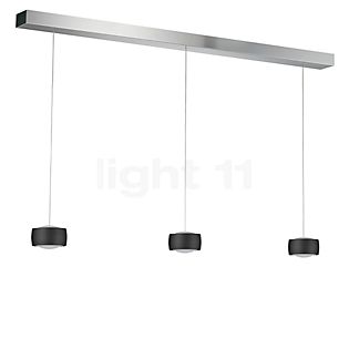 Oligo Grace Suspension LED 3 foyers - réglage en hauteur invisible cache-piton noir - opercule aluminium - tête noir