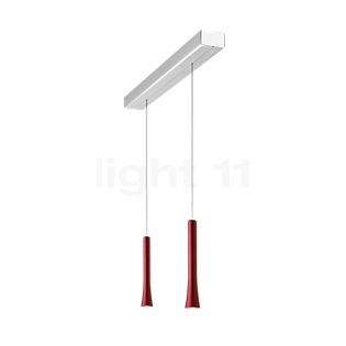 Oligo Rio Hanglamp 2-lichts LED - onzichtbaar in hoogte verstelbaar plafondkapje aluminium - hoofd rot