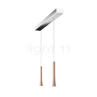 Oligo Rio Hanglamp 2-lichts LED - onzichtbaar in hoogte verstelbaar plafondkapje chroom - hoofd parel zilver