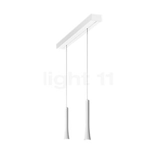 Oligo Rio Hanglamp 2-lichts LED - onzichtbaar in hoogte verstelbaar plafondkapje wit - hoofd wit