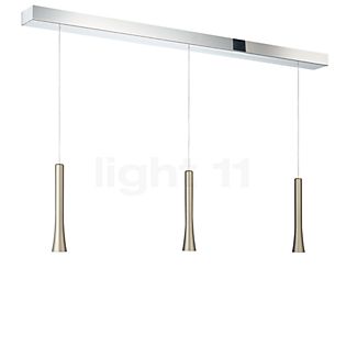 Oligo Rio Hanglamp 3-lichts LED - onzichtbaar in hoogte verstelbaar plafondkapje chroom - hoofd parel zilver , uitloopartikelen