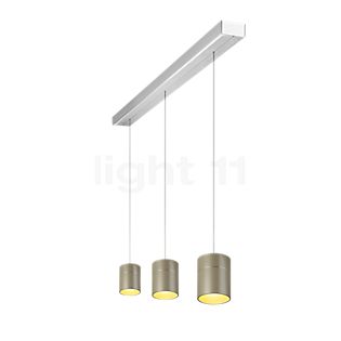 Oligo Tudor Suspension LED 3 foyers - réglage en hauteur invisible cache-piton aluminium/tête champagne - 14 cm