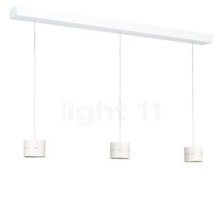 Oligo Tudor, lámpara de suspensión LED 3 focos - altura ajustable de forma invisible florón blanco/cabezal blanco - 9,5 cm
