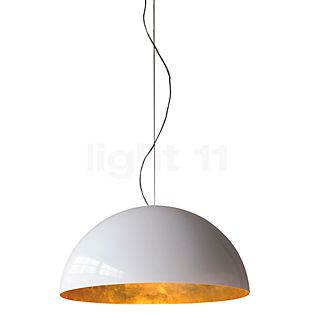 Oluce Sonora, lámpara de suspensión plástico - blanco/dorado - ø90 cm