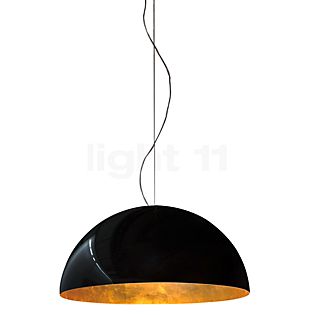 Oluce Sonora, lámpara de suspensión plástico - negro/dorado - ø90 cm
