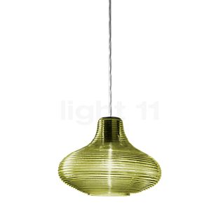 Panzeri Emma, lámpara de suspensión florón negro/vidrio verde