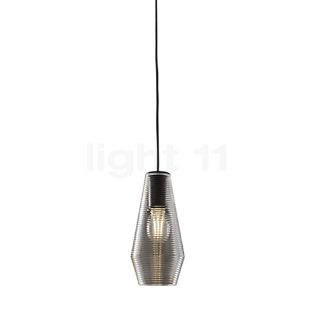 Panzeri Olivia, lámpara de suspensión florón negro/vidrio acero