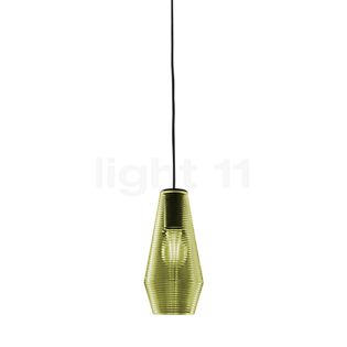 Panzeri Olivia, lámpara de suspensión florón negro/vidrio verde